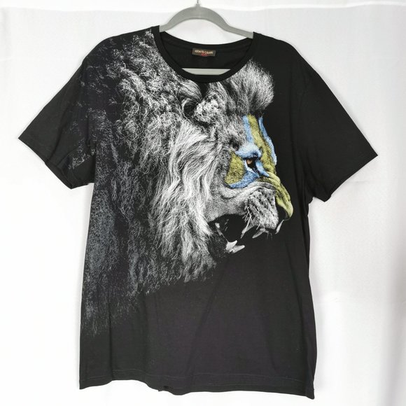 Roberto Cavalli Gym Fierce Roaring Lion T-Shirt